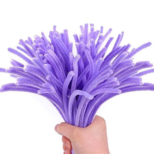300 Pcs Thick Pipe Cleaners Craft Supplies 3 Assortment Pastel Macaron Purple Green Color Chenille Stems for Art and Craft Projects Creative DIY Christmas Decorations (Purple&Yellow&Green-300pcs) thumbnail 4