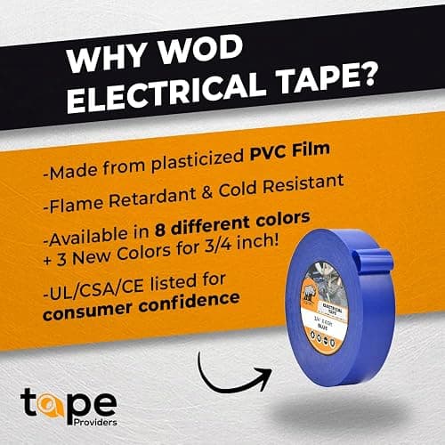 WOD ETC766 Professional Grade General Purpose Pink Electrical Tape UL/CSA Listed core. Vinyl Rubber Adhesive Electrical Tape: 3/4inch X 66ft. - Use at No More Than 600V & 176F (Pack of 1) thumbnail 2