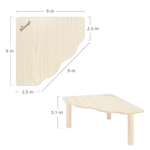 Niteangel Hamster Play Wooden Platform for Dwarf Syrian Hamsters Gerbils Mice Degus or Other Small Pets (Triangle - 4.7'' Height, Burlywood) thumbnail 2