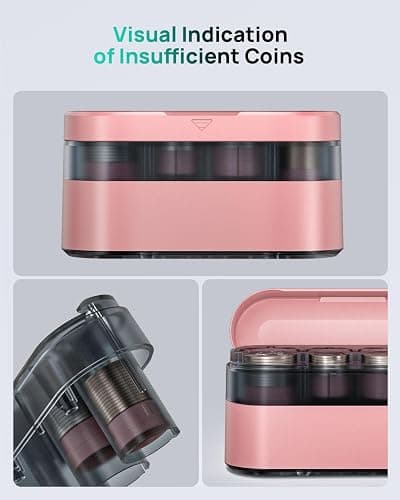 HALOBLK Larger-Capacity Coin Holder for Car Change Holder Organizer, Compatible with Most Car & Trucks, Pink thumbnail 3