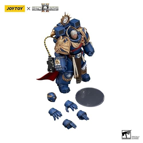 JoyToy Warhammer 40K Ultramarines Marneus Calgar, Chapter Master with MKX Gravis Armour and Gauntlets of Ultramar 1:18 Scale Action Figure Mecha Joy Toy Collection Model 5.3in thumbnail 7