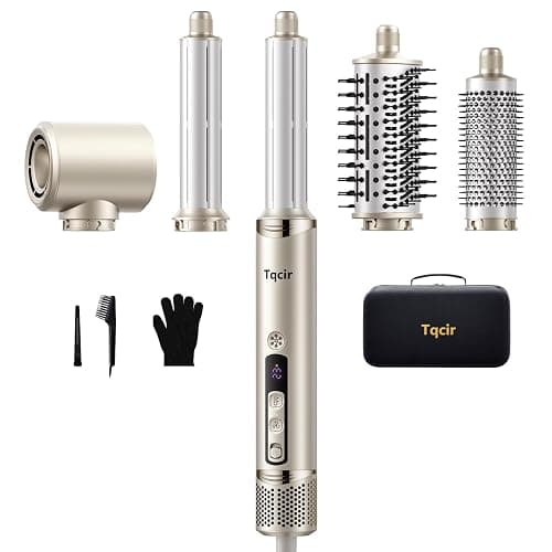 Tqcir 5-in-1 Professional Hair Dryer Brush, Powerful Multi-Styler with Auto-Wrap Curlers, Fast Drying Curling Straightening Volumizing Without Heat Damage, Storage Case Best Gift for Girl/Women - Image 1