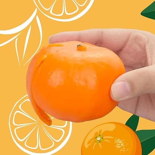 funnysquee Tangerine Squishies Stress Relief Soft Scented Simulation Orange Fruit Squeeze Toys Cute Birthday Gift Novelty Toy for Kid Adult thumbnail 3