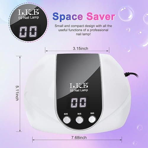 UV Nail Light, Nail Dryer UV Light for Gel Nails with 3 Timer Settings Auto Sensor LCD Screen UV LED Nail Lamp Nail Art Tools Accessories in Home Use (Black) thumbnail 5
