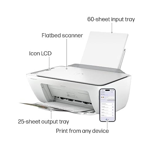 HP DeskJet 2827e Wireless All-in-One Color Inkjet Printer, Scanner, Copier, Best-for-Home, 3 Month Instant Ink Trial Included, AI-Enabled (6W7F5A) thumbnail 4