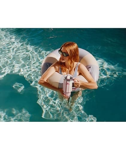 STANLEY Quencher H2.0 Tumbler with Handle and Straw 30 oz | Flowstate 3-Position Lid | Cup Holder Compatible for Travel | Insulated Stainless Steel Cup | BPA-Free | Peach Whip Cabana Gloss thumbnail 5