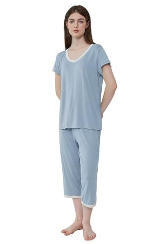 Joyaria Cooling Pajamas Bamboo Viscose Lightweight PJs Set Women Wicking Sleepwear for Night Sweat S-XXL thumbnail 2