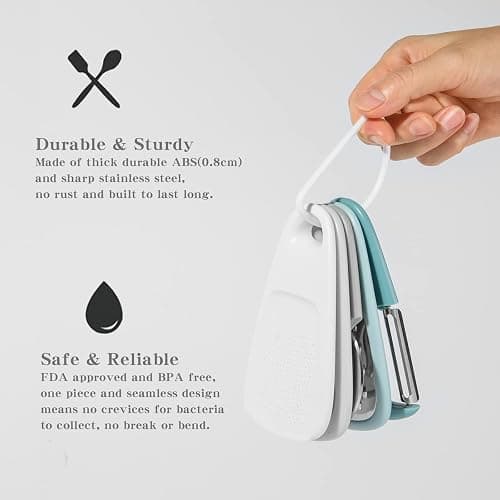 Kitchen Gadgets Set, Stackable for Saving Space, Blue, 5 Pieces | Durable Cooking Tools, Space Saving for Small Kitchen, Accessories for RV Camper Inside, Dishwasher Safe thumbnail 6