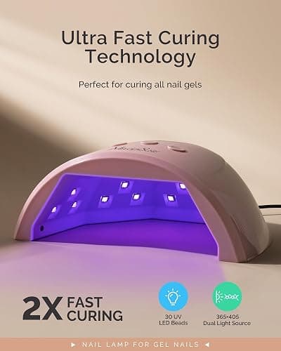 MelodySusie Compact Advanced UV LED Nail Lamp, P-Plus30F Nail Dryer with 3 Timers & Smart Sensor Cures All Gels, Especially Rhinestone Glue, Solid & Liner Gel Polishes for Advanced DIY at Home Pink thumbnail 3