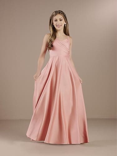 Jirocum Girls Straps Junior Bridesmaid Dress for Wedding Satin Pageant Flower Girl Dresses Pageant for Teens thumbnail 3