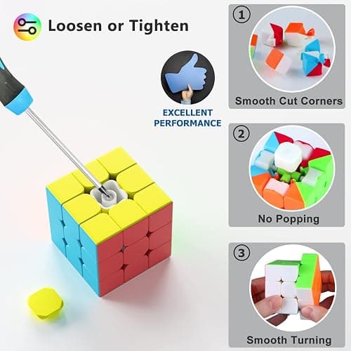 Vdealen Speed Cube Set, Puzzle Cube Bundle of 2x2x2 3x3x3 4x4x4 Pyramid Magic Cube Set, Birthday Party Christmas Stocking Stuffers Gift for Kids Teens Adults(Stickerless) thumbnail 3