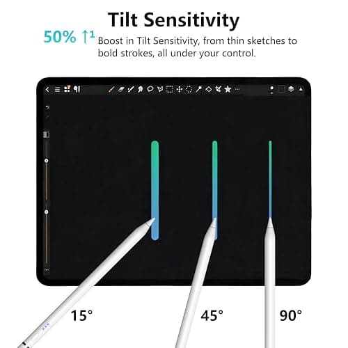 iPad Pencil for Apple iPad 2018–2026, Magnetic Charging Stylus Pen for Apple Pencil 2nd Generation &1st Generation with Tilt Sensitivity& Palm Rejection, Pencil for iPad A16 Pro 11/12.9/13, Air, Mini thumbnail 6