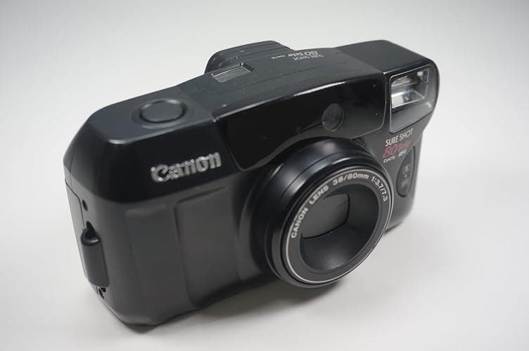 Canon Sure Shot 80 Tele SAF 35mm Film Camera w/ Canon 38-80mm Lens (Black) thumbnail 2