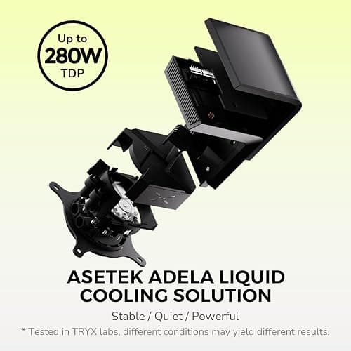 TRYX Panorama SE 360 ARGB 360mm AIO Rotatable 6.67'' AMOLED Curved Screen 3D Anamorphic Effect Customizable AIO Cooler 360mm Asetek Adela Pump 280w TDP ARGB Fan Intel LGA 1851/1700 AMD AM5/AM4 thumbnail 3