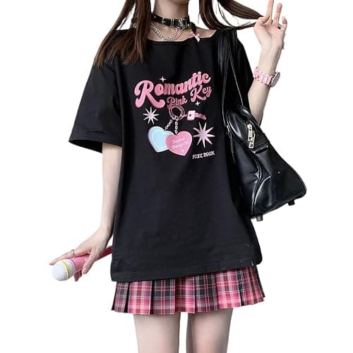 Harajuku Kawaii Short Sleeved T-Shirt Cute cat Print Women's Y2k Niche Trend Design Cartoon Spicy Girl Loose top - Image 1