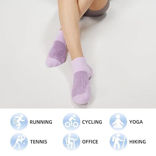 FITRELL 5-6 Pairs Ankle Running Socks for Women Athletic Cushioned Low Cut Tab Sports Socks thumbnail 7