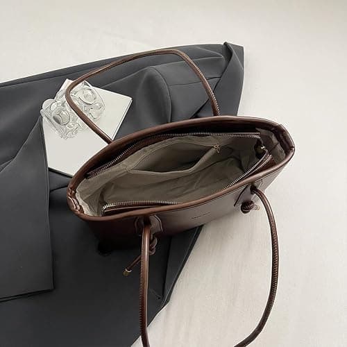 YESFIXS Shoulder Bags for Women Y2k Fall Purse Small Vintage Hobo Tote Handbag Faux Leather Underarm Purse with Zipper thumbnail 6