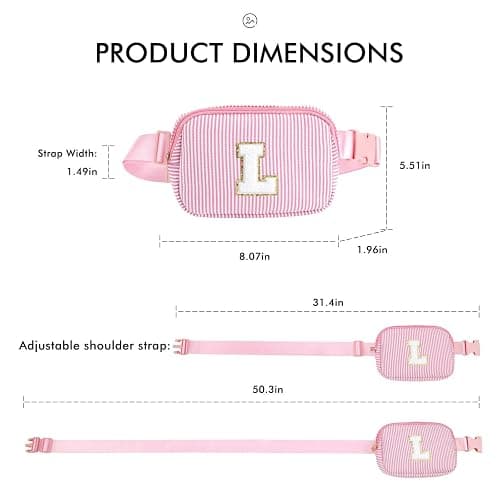 YOOLIFE Birthday Gifts for 4 5 6 7 8 9 10 11 12 13 Year Old Girls - Personalized Gifts for Teens Kids Daughter Sister Her | Birthday Gifts for Kids | Initial Crossbody Bag Belt Bag | Purple M thumbnail 3