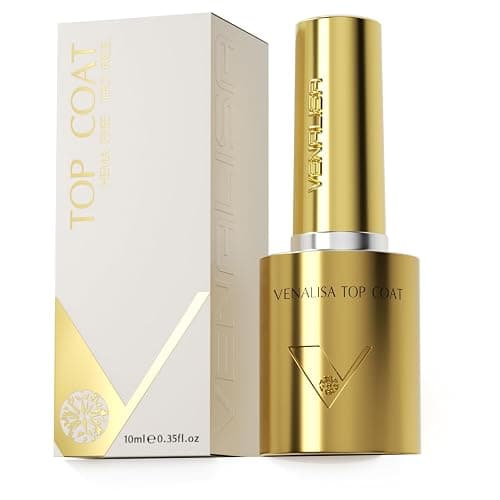 VENALISA No Wipe Gel Top Coat- High Gloss Shiny Long Lasting Top Coat Clear Gel Nail Polish, Soak Off Nail Art Home and Professional Manicure - Image 1