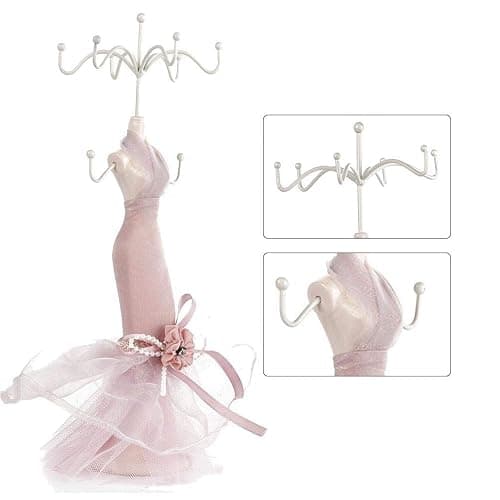 Salmue Princess Dress Jewelry Stand - Holder for Necklace, Earring, Ring - Lady Model Dress High-heeled Shoes Display (Small Model) thumbnail 3