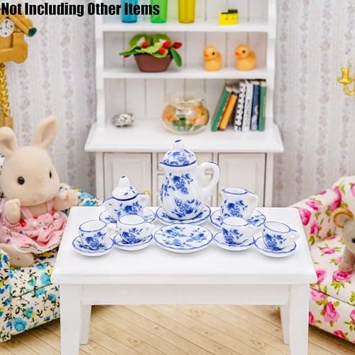 Odoria 1/12 Miniature Porcelain Tea Set 15Pcs Dollhouse Decoration Accessories, Grapes thumbnail 2