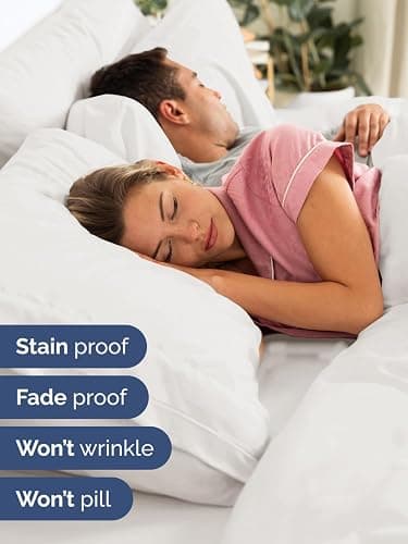 Extra Deep Pocket Twin XL Sheets - 3 Piece Breathable & Cooling Bed Sheets - Hotel Luxury Sheet Set - Soft, Wrinkle Free & Comfy - Easily Fits Extra Deep Mattresses - Deep Pocket Antique White Sheets thumbnail 4