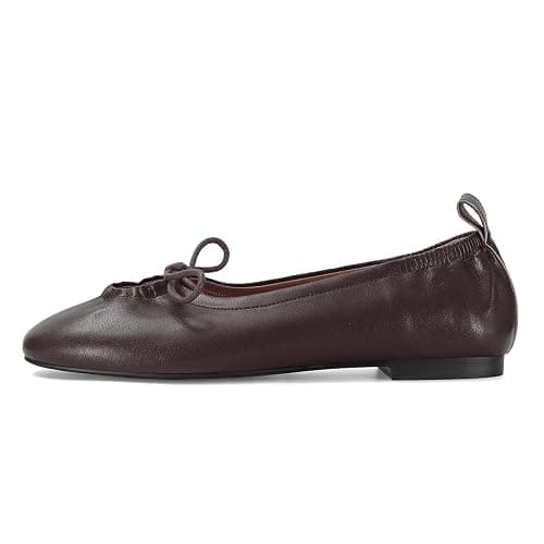 RJYLP Womens Bow Ballet Flats Cute Square Toe Lace Up Bow Mary Jane Flats Slip On Casual Mary Ballerina Shoes thumbnail 5