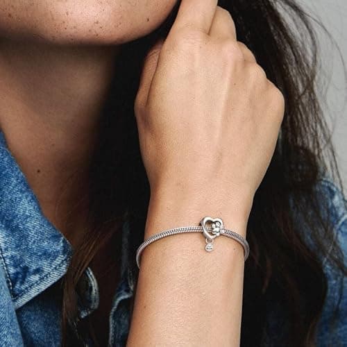 PANDORA Sparkling Paw Print & Heart Charm - Compatible with PANDORA Moments - Jewelry for Women - Gift for Her - Made with Sterling Silver & Cubic Zirconia - With Gift Box thumbnail 3