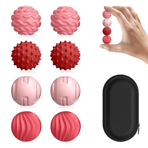 DGMDGS 8-Pack Silicone Magnetic Sensory Fidget Balls, Stress Relief Toys for Adults and Teens(14+), Suitable for Autism ADHD Anxiety, Office Desk Fun Tactile Toy(Pink) - Image 1