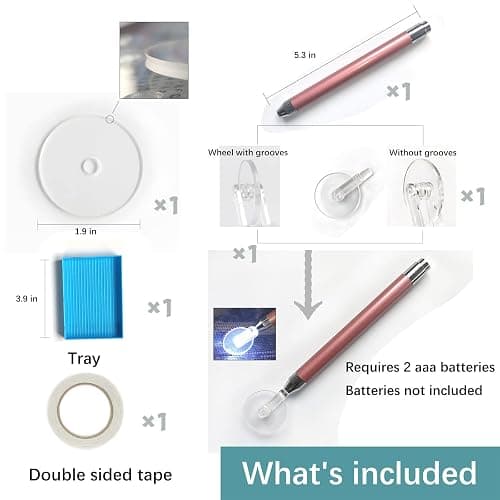 Diamond Painting Wheel Tools with Groove,New Type of Gem Art Pen,Accessories That can Make Jewel Art Faster and neater,Both Square and Round Drills are Suitable,Dimond Art Supplies Kits. … (Gold) thumbnail 5