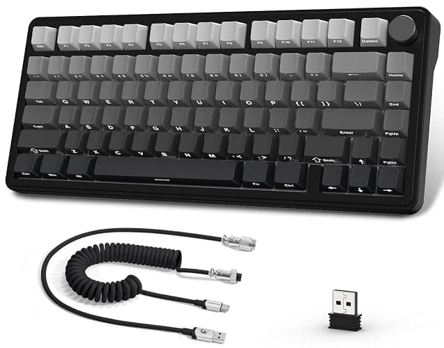 A.JAZZ x ATTACK SHARK X85 Gasket Mechanical Keyboard,75% Wireless Gaming Keyboard with Knob,5-Layer Padding,PBT Side-Printed Keycap,BT5.1/2.4Ghz/USB-C Wired,Hot-Swap Linear Switch,RGB,NKRO,for PC,MAC - Image 1