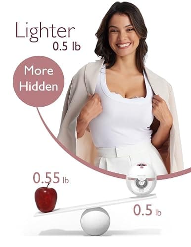 Momcozy M5 Hands-Free Wearable Breast Pump, Double-Sealed Flange for Baby-Like Comfort, 3 Modes & 9 Suction Levels, Portable Electric Pump – 24mm, 2-Pack Cozy Red thumbnail 4