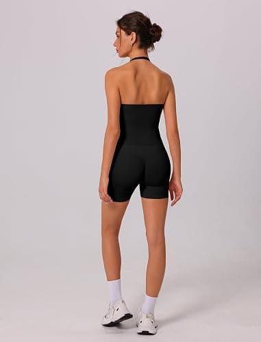 ABOCIW Workout Sets for Women 2 Piece seamless Halter Sports Bra Scrunch Butt Impact Shorts Gym Yoga Outfits thumbnail 6