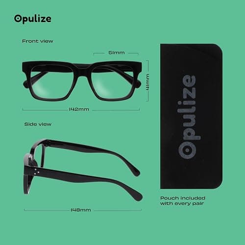 OPULIZE ERA - Lunette anti lumiere bleue femme & homme - Lunettes Ecran/Gaming - Cadre Surdimensionné thumbnail 7