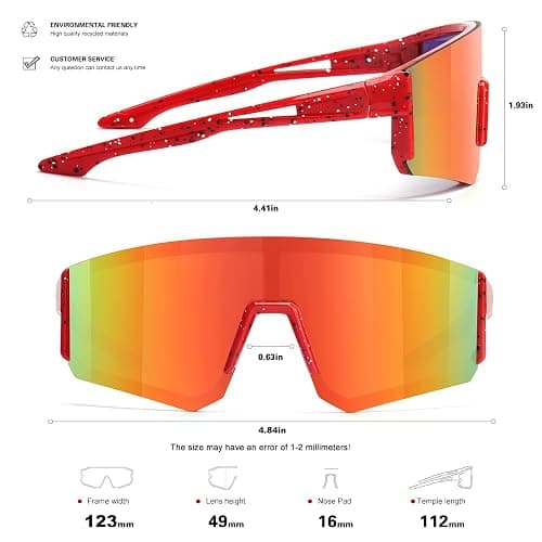 SEKKAF Youth Baseball Sunglasses for Boys Girls Age 6-12 Softball Cycling Sports Sunglasses for Kids Lightweight Frame thumbnail 5