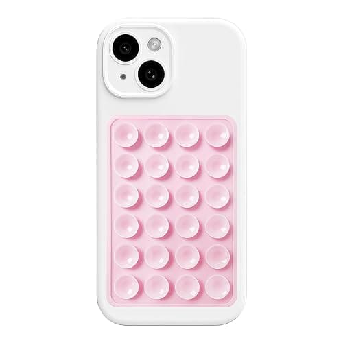 AZXYI Anteel Silicone Suction Phone Case Mount, Silicon Adhesive Suction Cup Phone Mount, Non Slip Sticky Phone Grip for Cellphone, Strong Grip Holder for Selfies and Videos (Light Pink) - Image 1