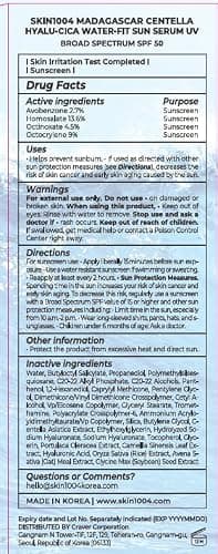 SKIN1004 Madagascar Centella Hyalu-Cica Water-Fit Sun Serum UV 50ml OTC thumbnail 7