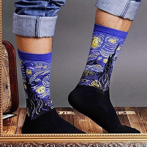 Chalier 5 Pairs Womens Fun Famous Painting Patterned Art Socks Cotton, Printed Cool Novelty Funny Socks for Women thumbnail 2