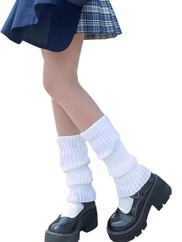 Retro Women 80s Adult Ribbed Knitted Leg Warmers Crochet Long Boot Socks Y2K Party Dance Sports Yoga - Image 1