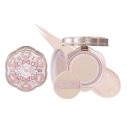 Flower Knows Bunny Garden Cushion Cream Foundation, Lightweight Formula | Light-to-Medium Buildable Coverage, Seamless Fit, Natural Satin Glow Finish, Vegan, Gift-Ready Compact (C01 Cool Alabaster) - Image 1