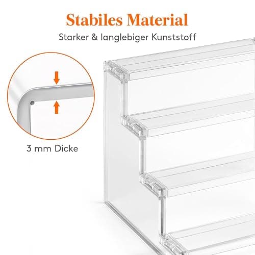Lifewit 4-stufiger klarer Display Ständer, 1 Stück Kunststoffständer für Präsentation, Plastik Organizer für Figuren, Cupcakes, Schreibtischständer zum Ordnen und Dekorieren, 22.8cm thumbnail 6