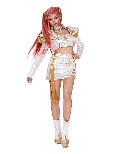 OSIAS Women Mira Cosplay Costume White Stage With Dazzling Laser Design - Image 1