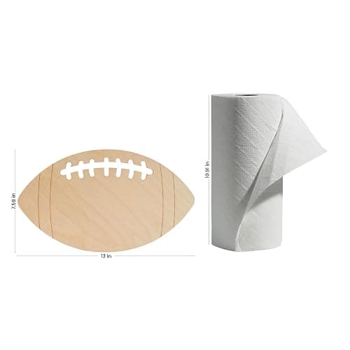 Wooden Football Cutouts 13-inch, Pack of 5 Unfinished Football Signs for Crafts, Lockers, & Football Party Décor, by Woodpeckers thumbnail 2
