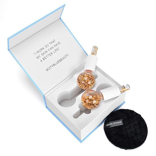 CIBLUTY Ice Cryo Sticks Facial Globe with Golded Essence- 2PC Cooling Globes for Cold or Hot Skin Massagers, Face Globe for Skin Care Routine thumbnail 3