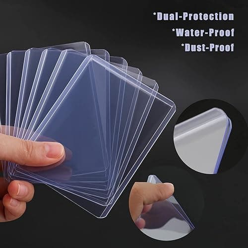 WAIZHIUA 100Pcs 3x4 Top Loaders Clear Card Sleeves, 35pt Rigid Thick 76x101mm Standard Size Toploader Card Protectors for Pokemon MTG Hockey Golf Sports Cards (Pack of 100) thumbnail 6