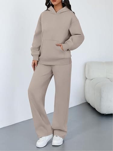 Trendy Queen 2 Piece Lounge Sweat Sets Plus Size Fall Fashion Matching Sweatsuits Wide Leg Pants Travel Outfit Winter Clothes thumbnail 3