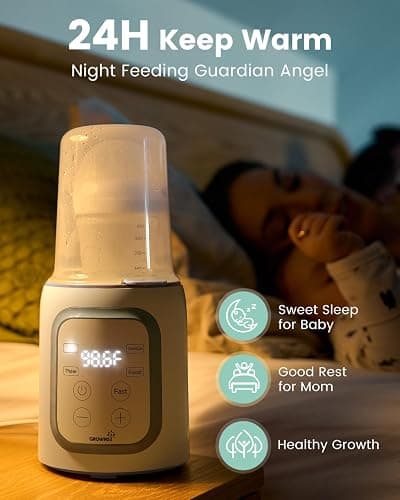 Grownsy 8-in-1 OG Fast Bottle Warmer with Timer, Gray | Fast & Even Heating, Nutri-Preserve, Safe Material, Precise Temp, Easy Operation, Multi-Use Bottle Warmer for All Feed Stages thumbnail 4