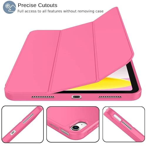 iMieet iPad (A16) Case 11th Gen/iPad 10th Generation Case [11-Inch 2025/10.9 Inch 2022] with Pencil Holder, Trifold Stand Smart Cover with Soft TPU Back,Auto Wake/Sleep(Watermelon) - Watermelon thumbnail 2