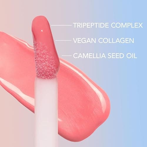 Sacheu Lip Elixir Nourishing and Hydrating Lipgloss — Moisturizing Plumping Lip Gloss Enriched with Collagen, Non-Sticky Lip Color Smooth High-Shine Finish, Vegan & Cruelty-Free, Clear & Sheer Pink thumbnail 5