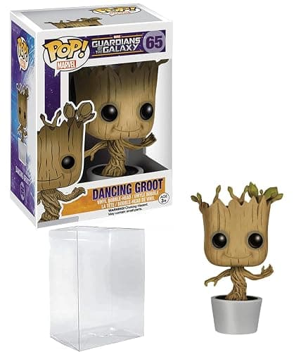Dancing Groot #65 Funko POP! Marvel Guardians of the Galaxy Figurine Bundle with HOFSM Protector Case thumbnail 2